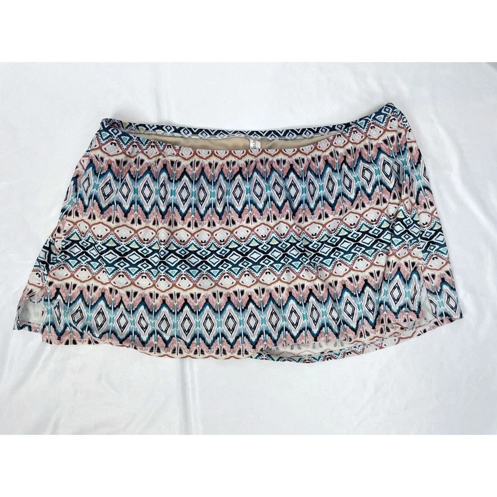 Cacique Women Size 22‎ Multicolored Swim Skirt Bottoms Swimsuit